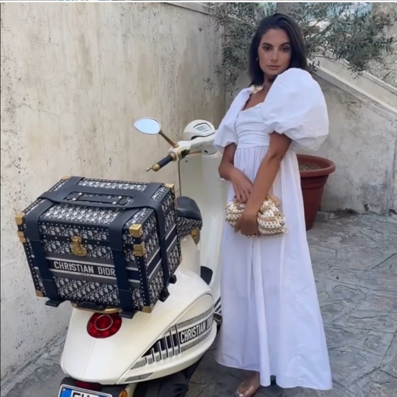 ZARA * BLOGGERS FAVORITE DRAPED POPLIN DRESS White Midi Maxi - Picture 10 of 16